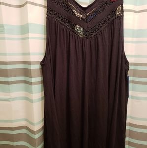 NWT Women's Apt.9 Flowy black bohemian top XL